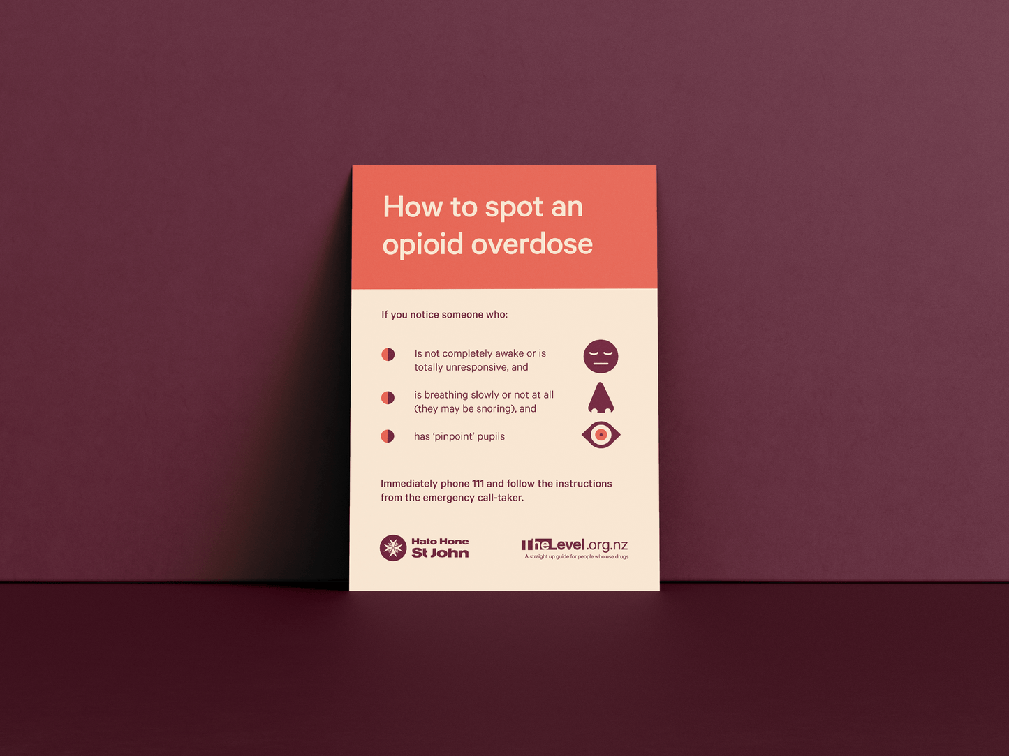 How to spot an opioid overdose - A5 flyer