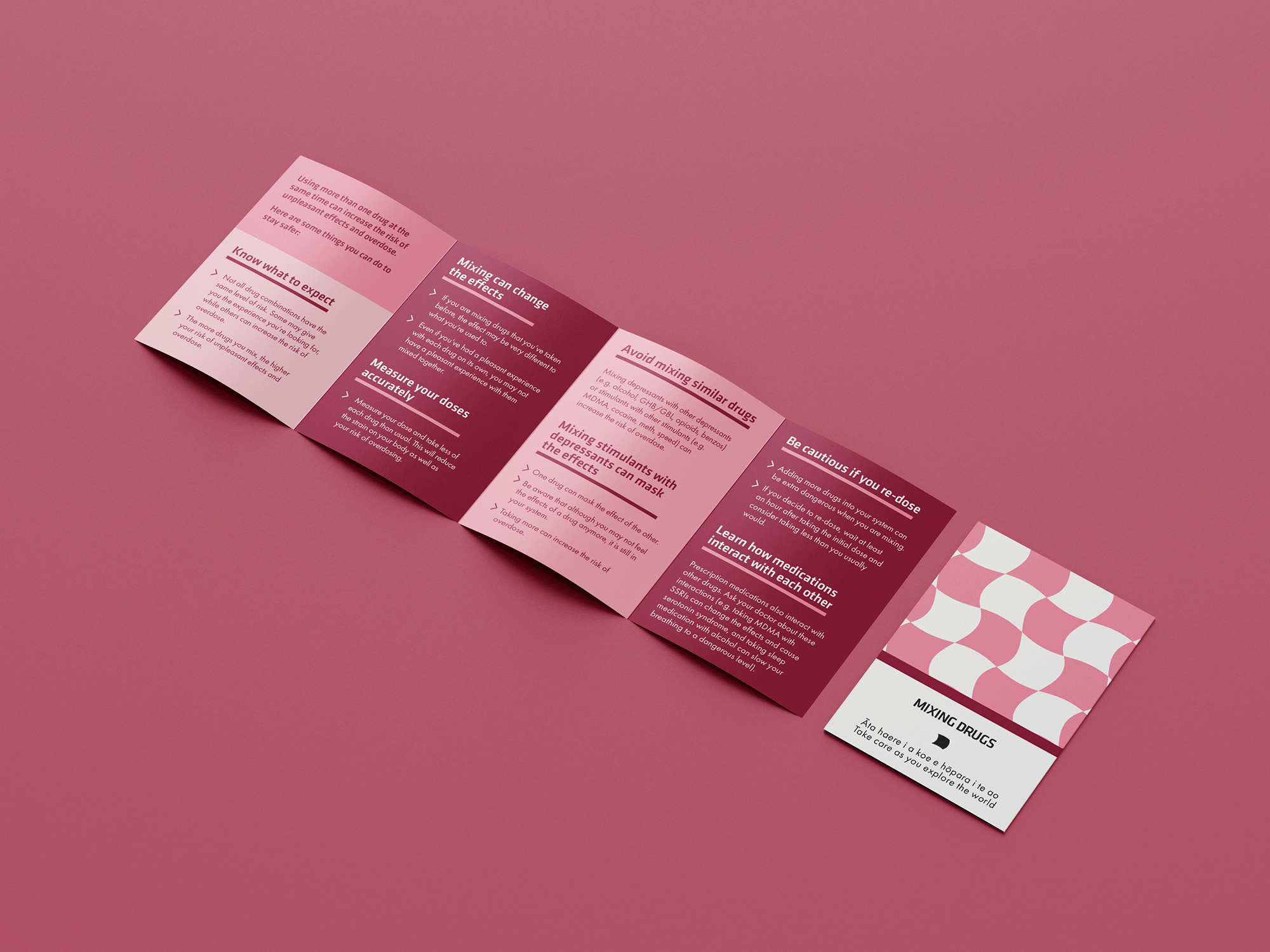Mixing drugs brief advice card NZ Drug Foundation
