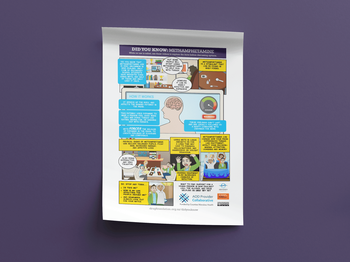 Did you know: Methamphetamine poster - A3 – NZ Drug Foundation